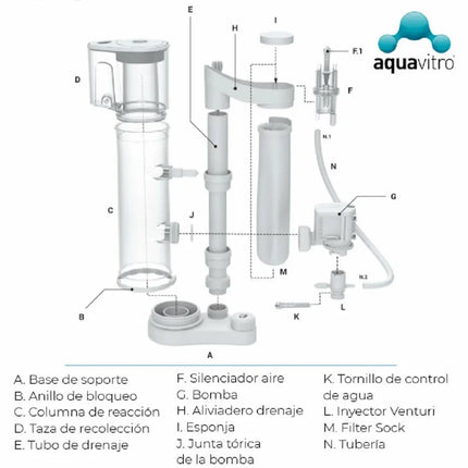 Aquavitro Skimmer Division 500 – Espumador de proteínas premium para acuarios marinos de hasta 500 litros