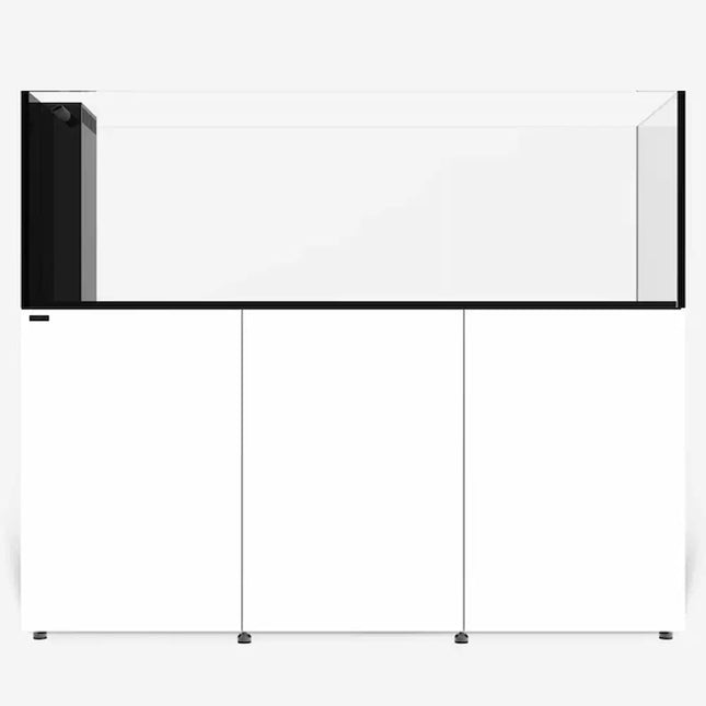 Acuario Waterbox Infinia Peninsula 7225 con sump completo y mueble de aluminio anodizado, diseño península panorámico de tres caras para acuarios marinos profesionales