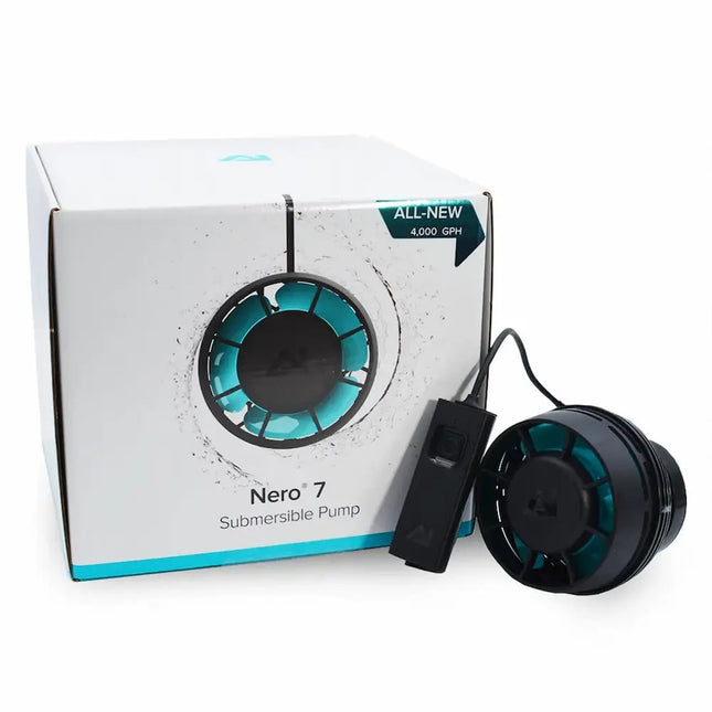 Bomba de circulación Aqua Illumination Nero 7 con montaje magnético y control Bluetooth para acuarios marinos grandes.