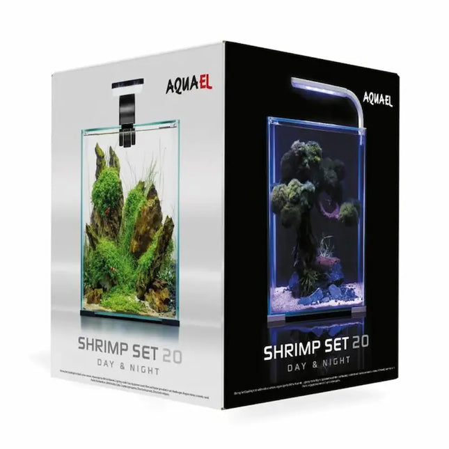 Acuario Aquael Shrimp Set con iluminación LED y filtro para gambas.