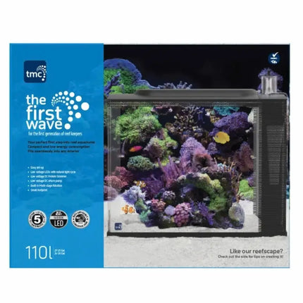 TMC First Wave 110 de 110 litros, acuario marino all-in-one con iluminación LED y filtración integrada