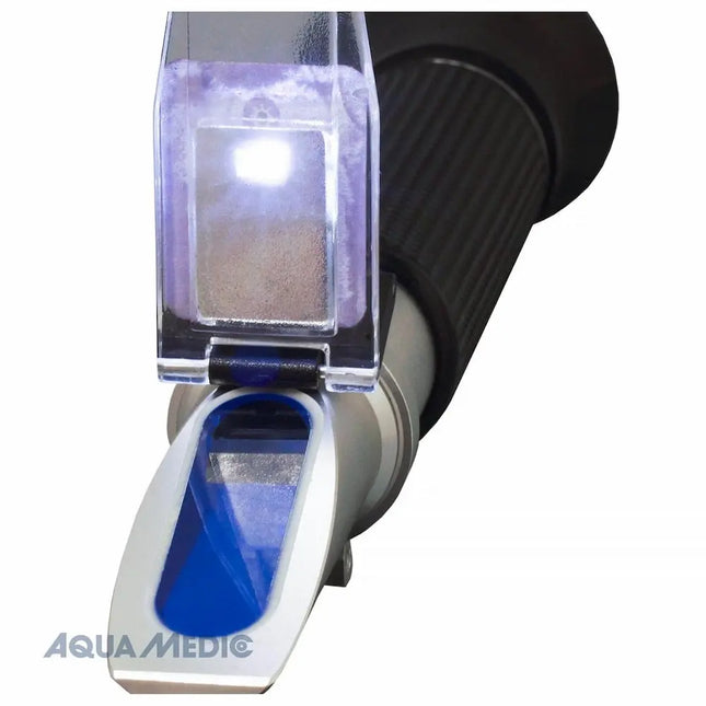 AquaMedic Refractómetro Profesional – Medidor óptico de salinidad con ATC para acuarios marinos y de arrecife

