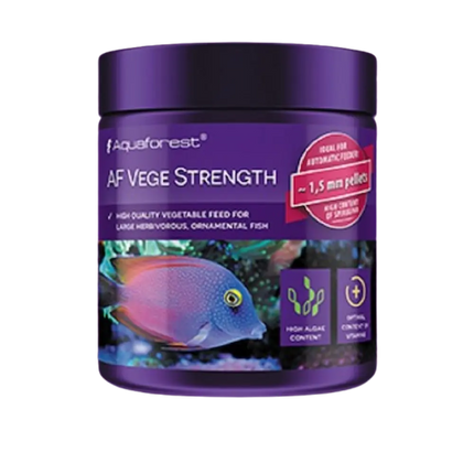 Aquaforest Vege Strength – alimento vegetal digestible en pellets para peces herbívoros y omnívoros en acuario marino