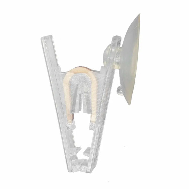 Clip sujeta algas Aqua Ocean con ventosa para alimentar peces marinos y herbívoros en acuarios.