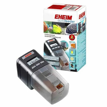 Eheim AutoFeeder comedero automático instalado en acuario para alimentación programada de peces