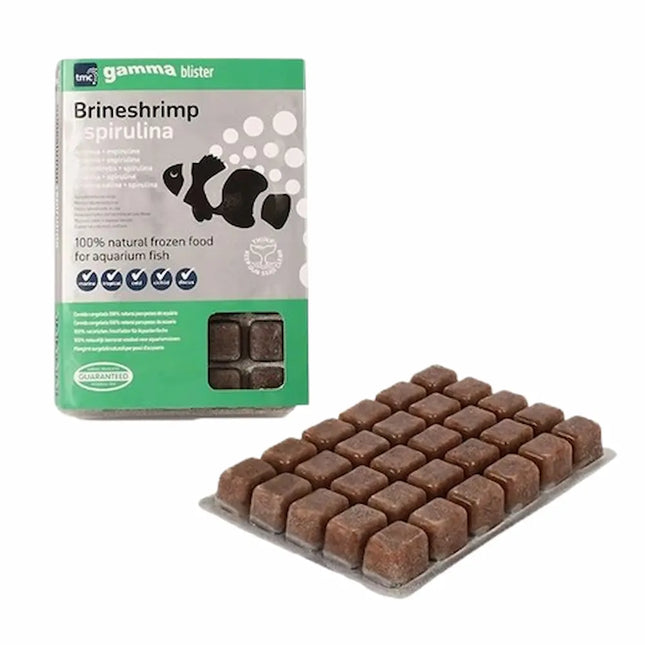Blister de Gamma Artemia Congelada con Spirulina de 100 gramos para peces tropicales

