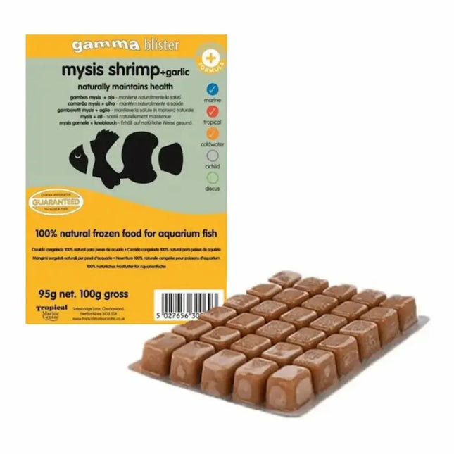 Blister de Gamma Mysis Congelada con Ajo de 100 gramos para peces tropicales