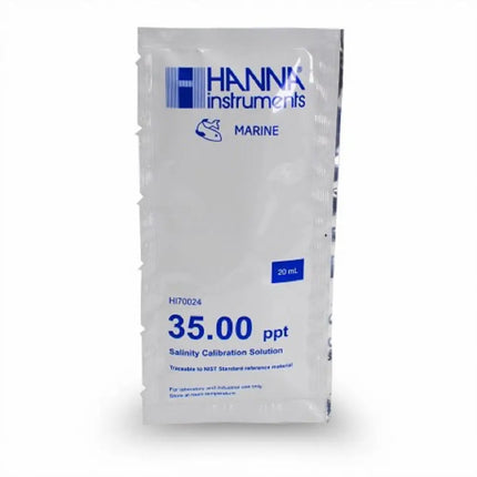 Solución de calibración Hanna de 35.00 ppt para refractómetros digitales y medidores de salinidad en acuarios marinos

