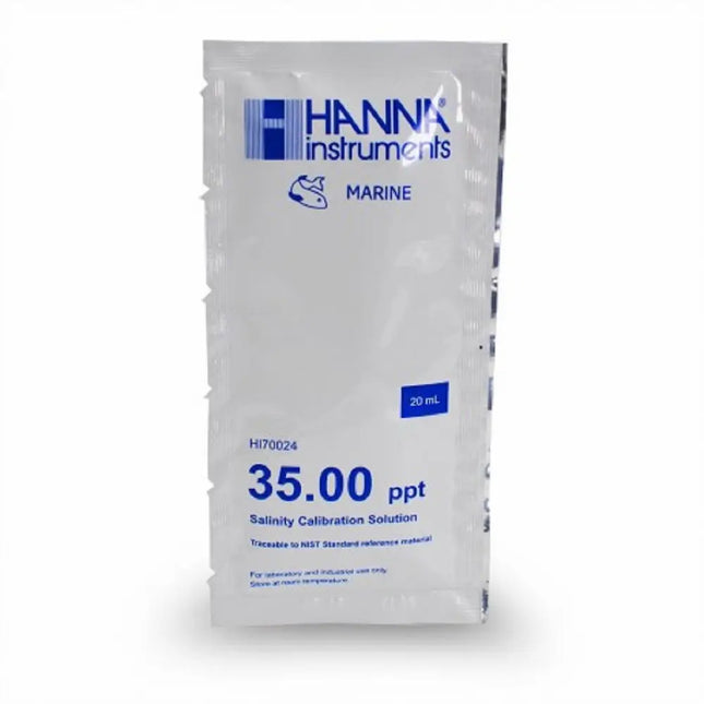 Solución de calibración Hanna de 35.00 ppt para refractómetros digitales y medidores de salinidad en acuarios marinos

