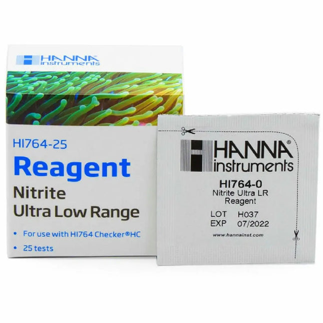 Pack de reactivos Hanna HI764-25 – 25 tests para medición precisa de nitrito con Checker HC en acuarios marinos


