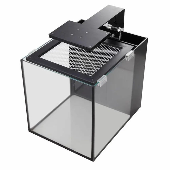 Kit acuario Fusion Nano 10 de Innovative Marine con LED, filtración integrada y tapa de malla