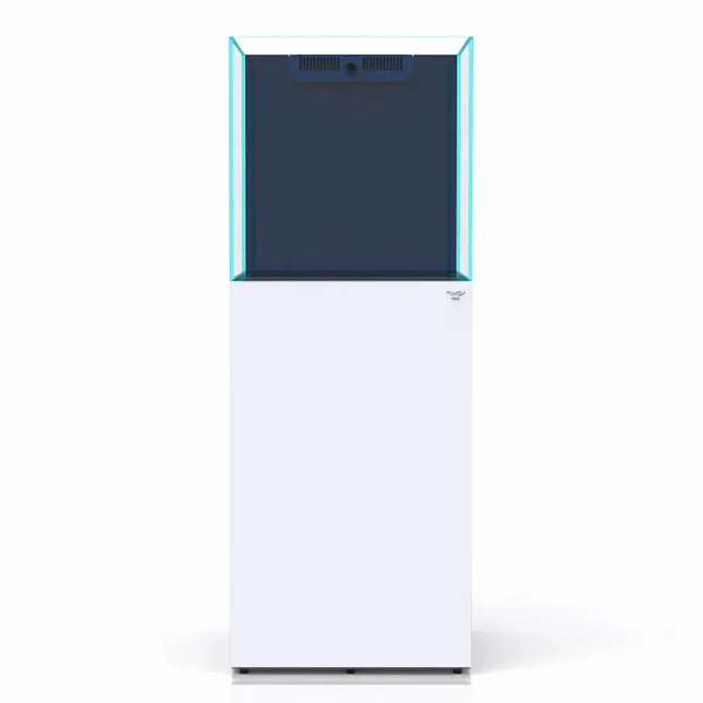 Acuario Nyos Opus G2 200 Slim Line con vidrio ultra claro, sump integrado y mueble Slim Line elegante.