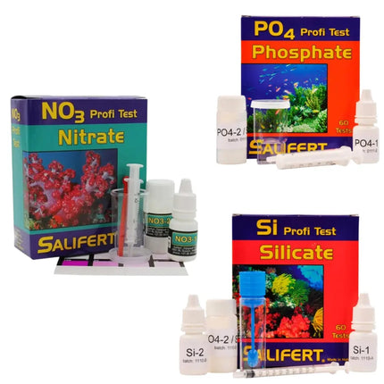 Pack de test Salifert para nitratos, fosfatos y silicatos