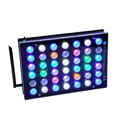 Pantalla LED Orphek Atlantik iCon Compact Reef, diseño compacto y espectro completo para acuarios marinos con corales SPS y LPS.
