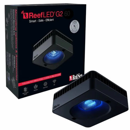 Pantalla LED Red Sea ReefLED G2 con control ReefBeat y canal Moonlight para acuarios marinos.