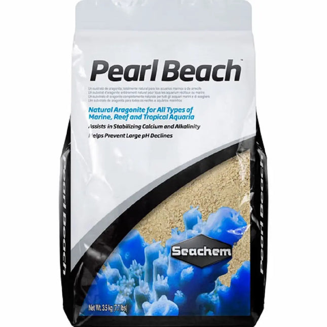 Saco de Seachem Pearl Beach con sustrato natural de aragonita para acuarios marinos y de arrecife

