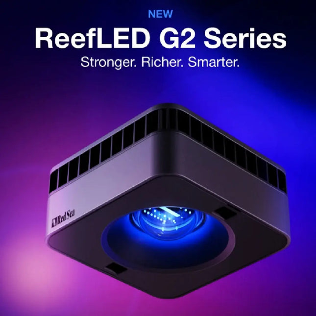Pantalla LED Red Sea ReefLED G2 con control ReefBeat y canal Moonlight para acuarios marinos.