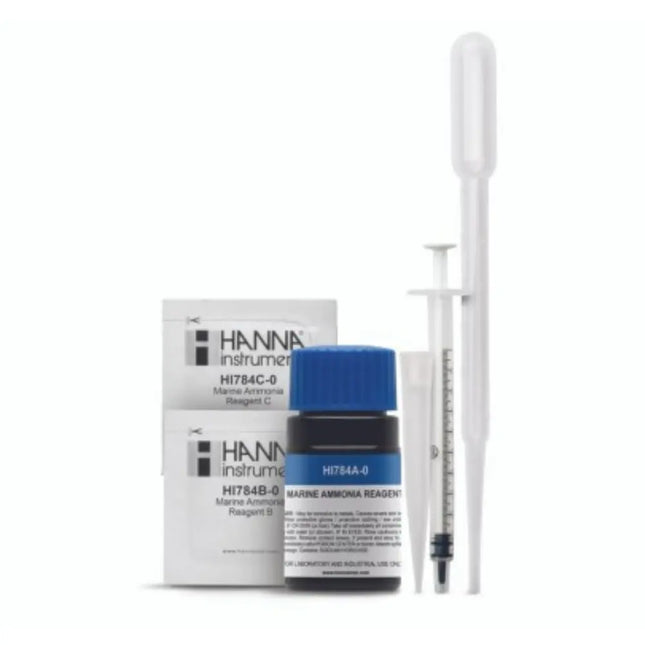Reactivo Hanna HI784 para análisis de amonio en acuarios marinos – Pack de 25 tests para Checker HC
