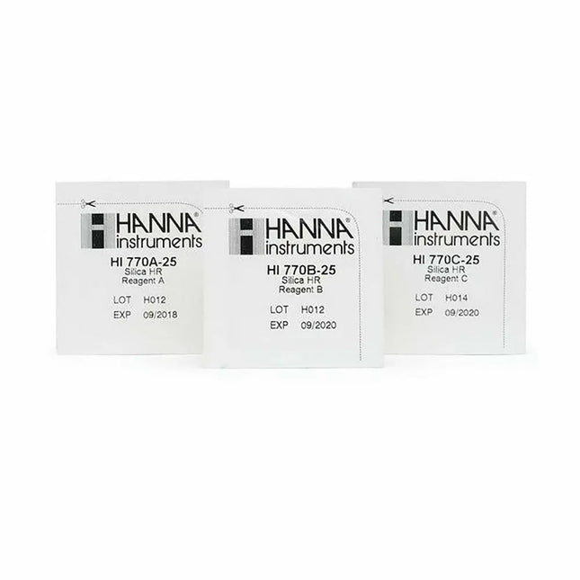 Reactivo Hanna HI770 para análisis de sílice en agua – Pack de tests para Checker HC con rango 0.00 a 2.00 ppm

