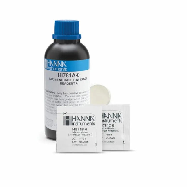 Reactivo Hanna HI781 para nitratos rango bajo – Pack para análisis preciso en acuarios marinos con Checker HC

