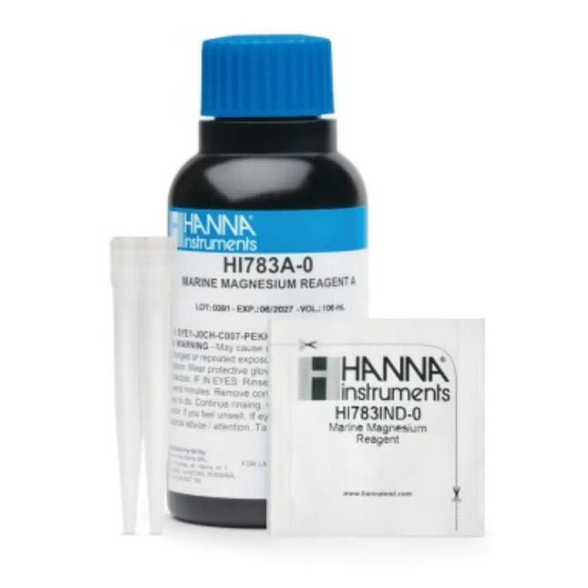 Reactivo Hanna HI783 para análisis de magnesio en acuarios marinos – Pack de 25 tests para Checker HC
