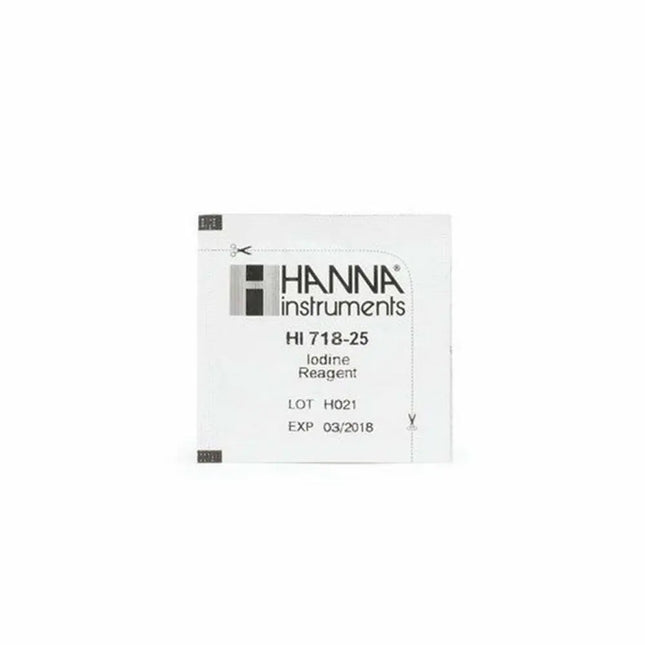Pack de reactivos Hanna HI718 para análisis de yodo en agua – Compatible con Checker HC, rango 0.0 a 12.5 ppm

