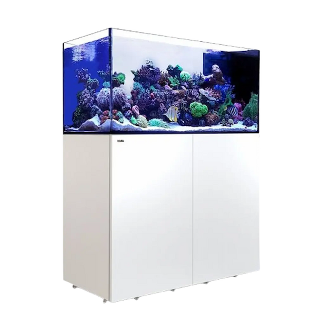 Red Sea REEFER Peninsula 500 G3 — acuario marino península de 519 L con vidrio ultra claro y sump refugium-ready.