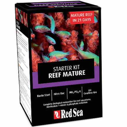 Kit Red Sea Starter Kit Reef Mature con soluciones para la maduración y ciclado de acuarios marinos de arrecife.