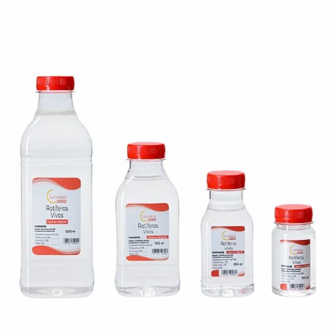 Rotíferos vivos Brachionus plicatilis en botella – alimento para corales e invertebrados marinos