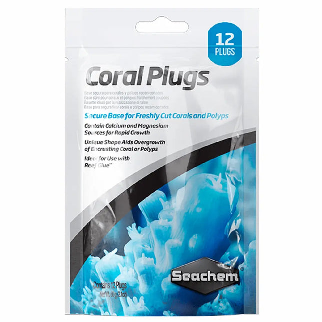 Pack de 12 Seachem Coral Plugs para fijar y cultivar corales en acuarios marinos