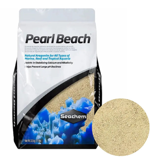 Saco de Seachem Pearl Beach con sustrato natural de aragonita para acuarios marinos y de arrecife

