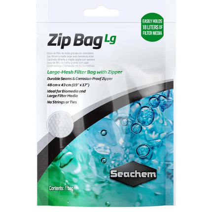 Seachem Zip Bag bolsa filtrante reutilizable con cierre cremallera para acuario marino