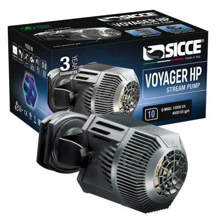 Bombas Sicce Voyager HP para acuarios marinos reef con alto caudal, soporte magnético y orientación 360 grados.