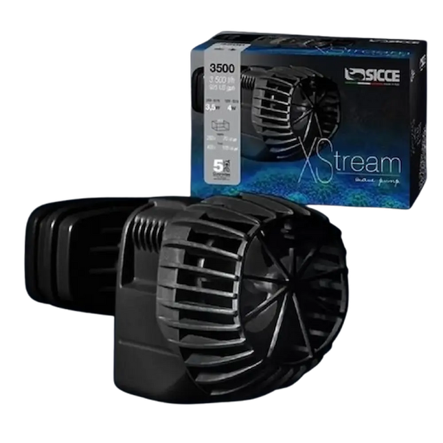 Bomba de circulación Sicce Voyager xSTREAM con soporte magnético de 360° para acuarios marinos.