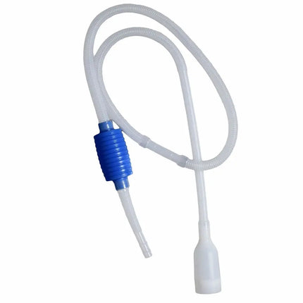 Sifón vaciador de líquidos con diseño ergonómico y resistente, ideal para transferencia de agua, aceite o combustible.