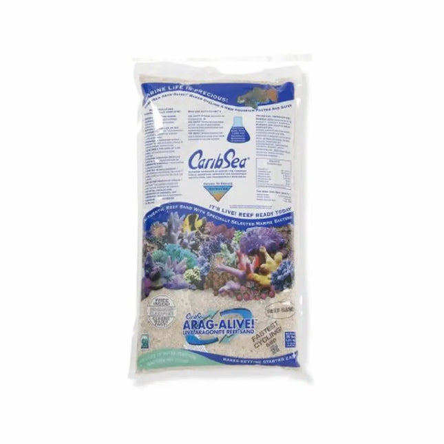 Saco de 9,07 kg de Caribsea Arena Viva Special Grade con grano medio para acuarios marinos y de arrecife

