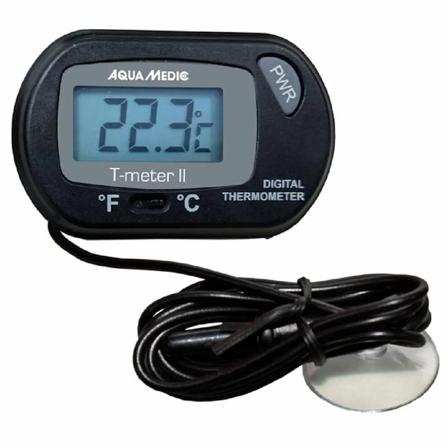 Termómetro digital AquaMedic T-Meter II con doble sensor para medir temperatura del agua y ambiente en acuarios
