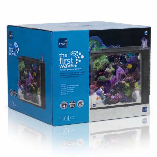 Acuario marino TMC First Wave 110. Detalle de la caja del producto
