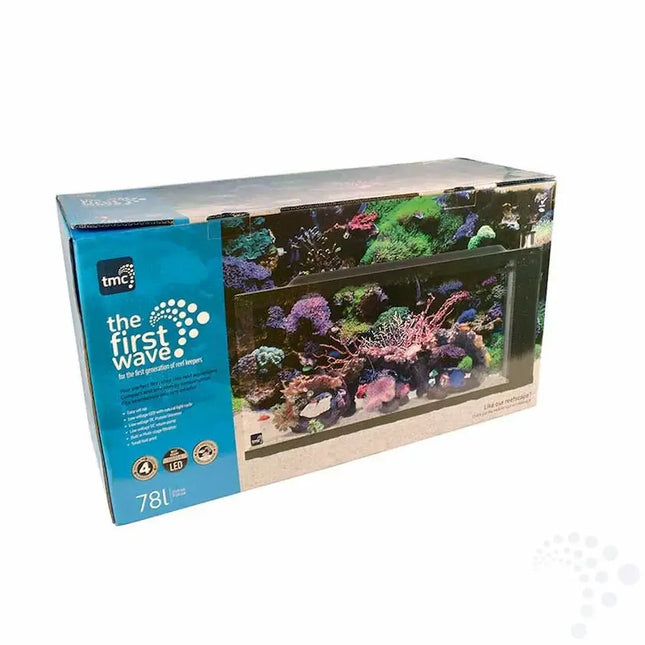 Acuario TMC First Wave 78 litros con iluminación LED y filtración integrada.