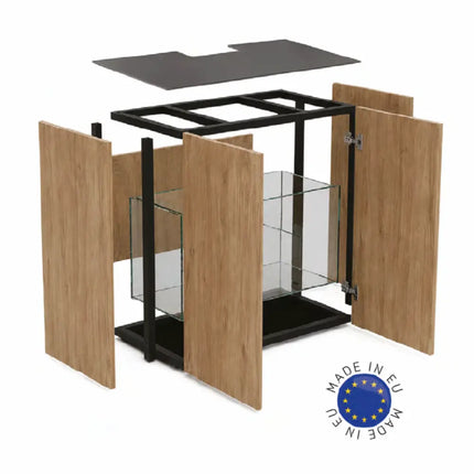 Detalle del mueble para acuario marino TMC Reef Habitat 60 PRO de 135 litros con sump y estructura de aluminio