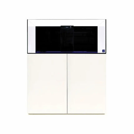 Acuario marino TMC Reef Habitat 120 PRO de 270 litros con sump y mueble de aluminio color blanco brillante