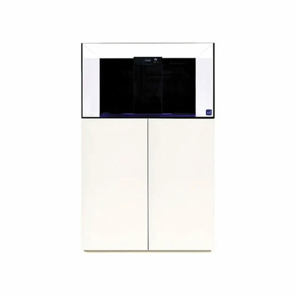 Acuario marino TMC Reef Habitat 90 PRO de 203 litros con sump y mueble de aluminio color blanco brillante