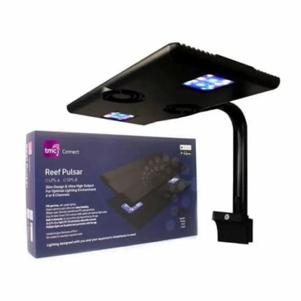 Pantalla LED TMC Pulsar SPS 8 de 210 W, diseño compacto y espectro completo para el crecimiento de corales SPS en acuarios marinos.