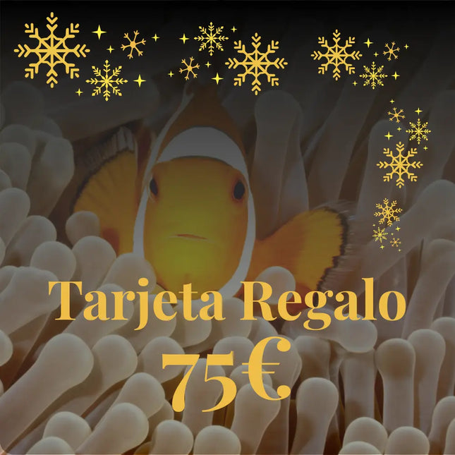 Tarjeta regalo Jufor de 75 euros con diseño navideño elegante.