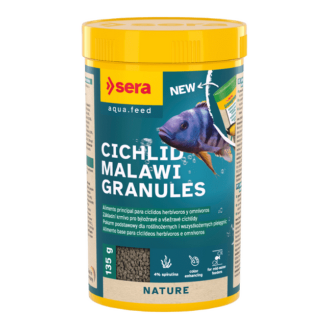 Sera Cichlid Malawi Granules - Alimento en Grano para Cíclidos Herbívoros